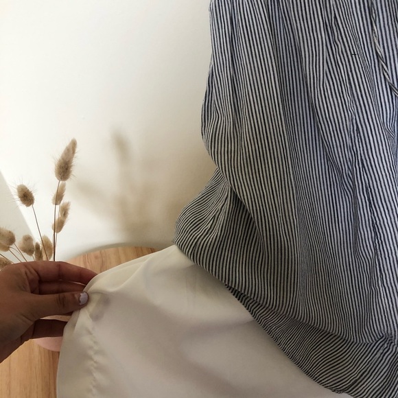 Navy and White striped linen dress - Picture 6 of 8